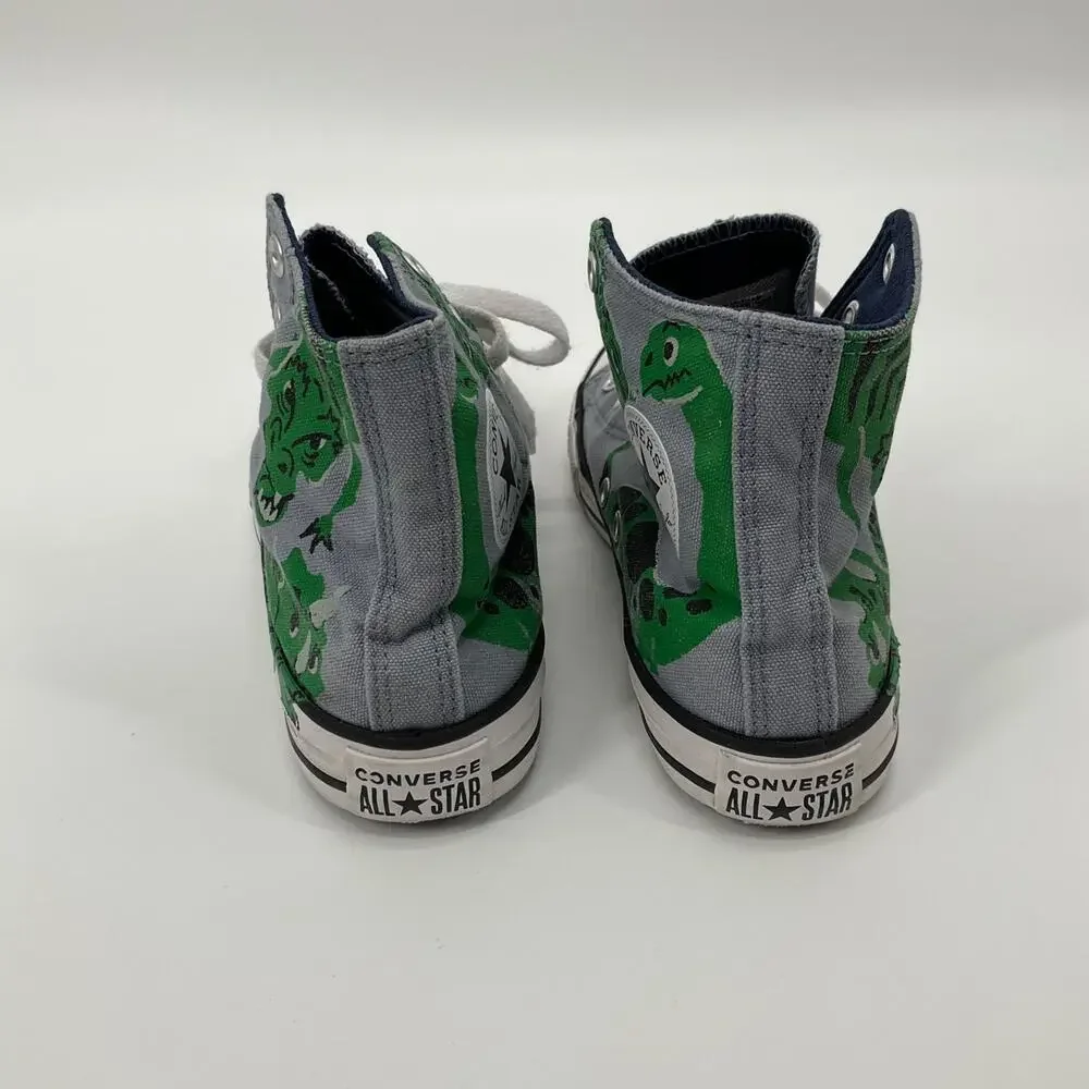 Converse Chuck Taylor All Star Gray Dinosaur Print High‎ Top Toddler Youth 3